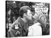 Johnny Hallyday Kissing Sylvie Vartan-DR-Stretched Canvas