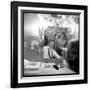 Johnny Hallyday Looking at Himself in a Mirror, Backstage-Marcel DR-Framed Photographic Print