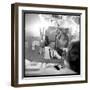 Johnny Hallyday Looking at Himself in a Mirror, Backstage-Marcel DR-Framed Premium Photographic Print