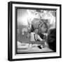 Johnny Hallyday Looking at Himself in a Mirror, Backstage-Marcel DR-Framed Premium Photographic Print