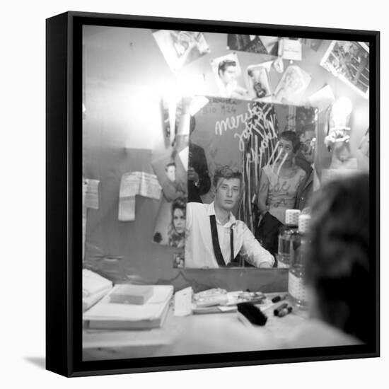 Johnny Hallyday Looking at Himself in a Mirror, Backstage-Marcel DR-Framed Stretched Canvas