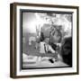 Johnny Hallyday Looking at Himself in a Mirror, Backstage-Marcel DR-Framed Photographic Print