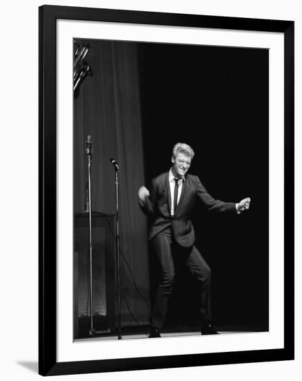 Johnny Hallyday on the Famous Olympia's Stage, Paris, 1960'S-Marcel Begoin-Framed Premium Photographic Print