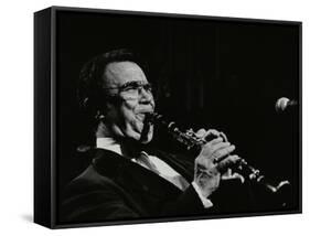 Johnny Mince Playing His Clarinet, Stevenage, Hertfordshire, 1984-Denis Williams-Framed Stretched Canvas