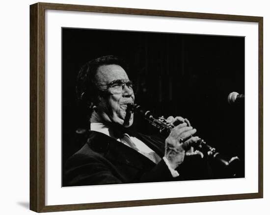 Johnny Mince Playing His Clarinet, Stevenage, Hertfordshire, 1984-Denis Williams-Framed Photographic Print