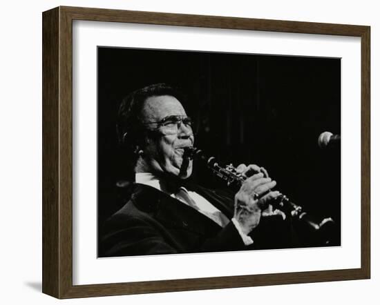 Johnny Mince Playing His Clarinet, Stevenage, Hertfordshire, 1984-Denis Williams-Framed Photographic Print