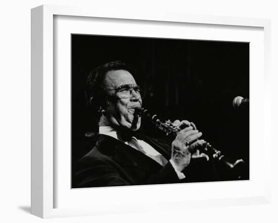 Johnny Mince Playing His Clarinet, Stevenage, Hertfordshire, 1984-Denis Williams-Framed Photographic Print