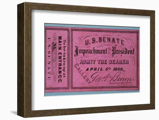 Johnson Impeachment Ticket-David J. Frent-Framed Photographic Print