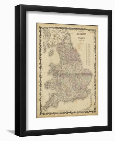 Johnson's Map of England & Wales-null-Framed Art Print