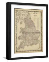 Johnson's Map of England & Wales-null-Framed Art Print