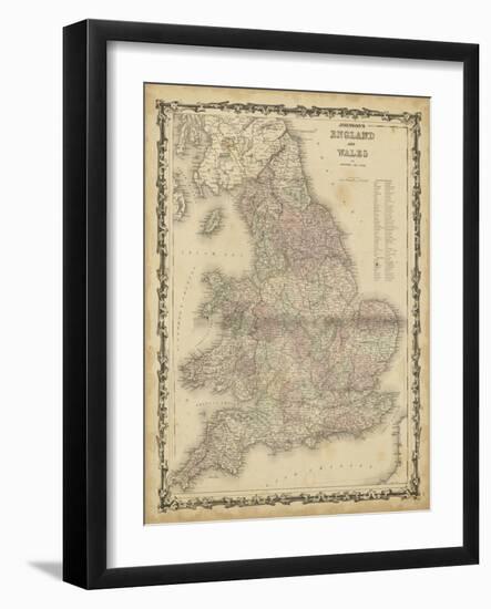 Johnson's Map of England & Wales-null-Framed Art Print