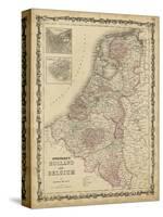 Johnson's Map of Holland & Belgium-null-Stretched Canvas
