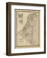 Johnson's Map of Holland & Belgium-null-Framed Art Print