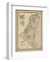 Johnson's Map of Holland & Belgium-null-Framed Art Print