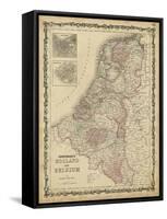 Johnson's Map of Holland & Belgium-null-Framed Stretched Canvas