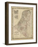 Johnson's Map of Holland & Belgium-null-Framed Art Print