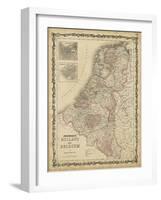 Johnson's Map of Holland & Belgium-null-Framed Art Print