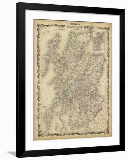 Johnson's Map of Scotland-null-Framed Art Print