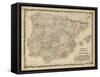 Johnson's Map of Spain & Portugal-null-Framed Stretched Canvas