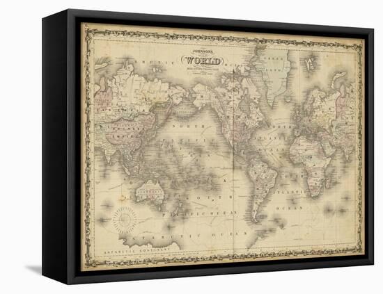 Johnson's Map of the World-null-Framed Stretched Canvas