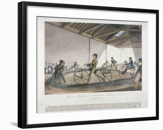 Johnson's Pedestrian Hobbyhorse Riding School, the Strand, Westminster, London, 1819-null-Framed Giclee Print