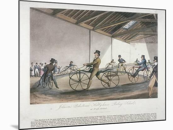 Johnson's Pedestrian Hobbyhorse Riding School, the Strand, Westminster, London, 1819-null-Mounted Giclee Print