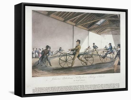 Johnson's Pedestrian Hobbyhorse Riding School, the Strand, Westminster, London, 1819-null-Framed Stretched Canvas
