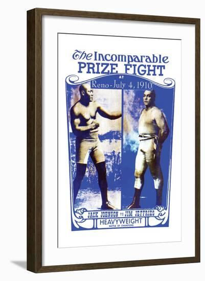 Johnson Vs. Jeffries "The Incomparable Prize Fight"-null-Framed Art Print