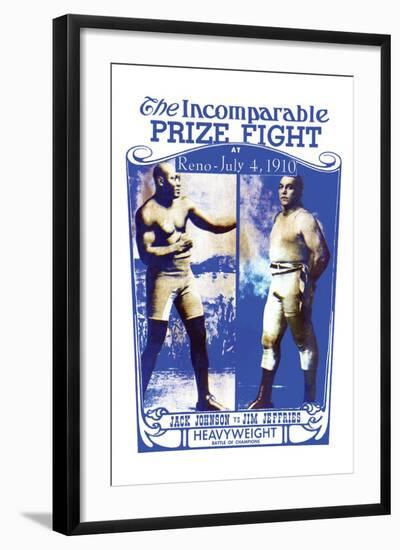 Johnson Vs. Jeffries "The Incomparable Prize Fight"-null-Framed Art Print