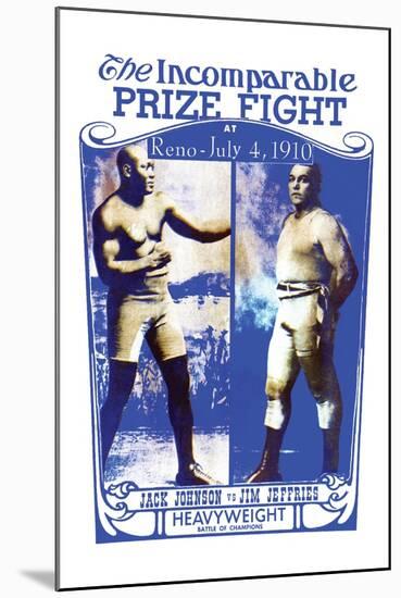 Johnson Vs. Jeffries "The Incomparable Prize Fight"-null-Mounted Art Print