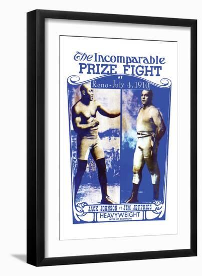 Johnson Vs. Jeffries "The Incomparable Prize Fight"-null-Framed Art Print