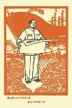 Vector of Chairman Mao Related Poster, Very Popular during the Culture Revolution of China, in 1970-Johny Keny-Framed Art Print