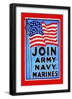 Join, Army, Navy, Marines-null-Framed Art Print