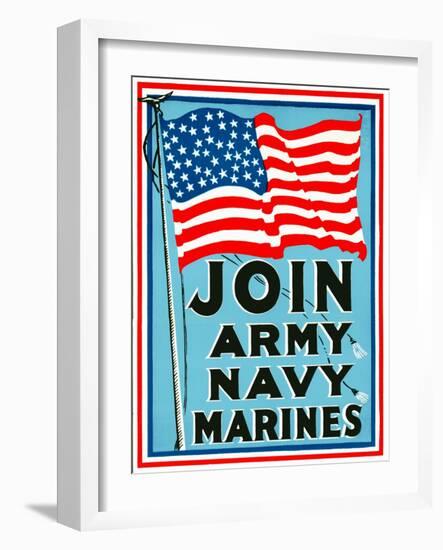 Join Army Navy Marines-null-Framed Giclee Print