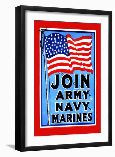 Join, Army, Navy, Marines-null-Framed Art Print