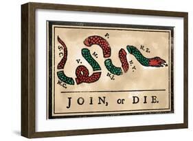 Join Or Die Cartoon, 1754-null-Framed Giclee Print