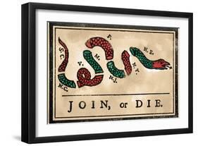 Join Or Die Cartoon, 1754-null-Framed Giclee Print