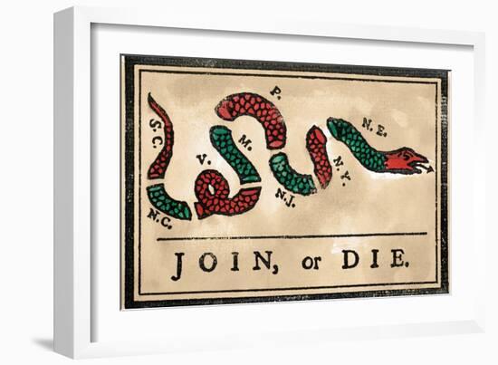 Join Or Die Cartoon, 1754-null-Framed Giclee Print