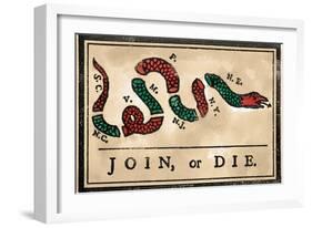 Join Or Die Cartoon, 1754-null-Framed Giclee Print