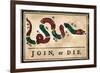 Join or Die Cartoon, 1754-null-Framed Giclee Print