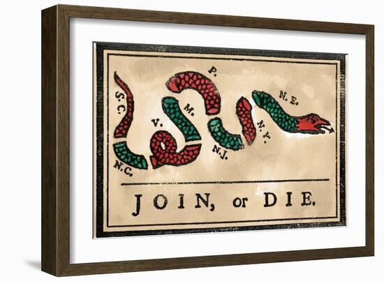 Join or Die Cartoon, 1754-null-Framed Giclee Print