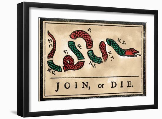 Join or Die Cartoon, 1754-null-Framed Giclee Print