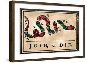 Join or Die Cartoon, 1754-null-Framed Giclee Print