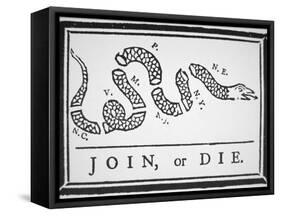 Join, or Die (Litho)-Benjamin Franklin-Framed Stretched Canvas