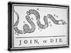 Join, or Die (Litho)-Benjamin Franklin-Stretched Canvas