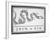 Join, or Die (Litho)-Benjamin Franklin-Framed Giclee Print