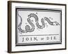 Join, or Die (Litho)-Benjamin Franklin-Framed Giclee Print