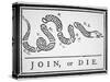 Join, or Die (Litho)-Benjamin Franklin-Stretched Canvas