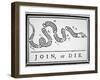 Join, or Die (Litho)-Benjamin Franklin-Framed Giclee Print