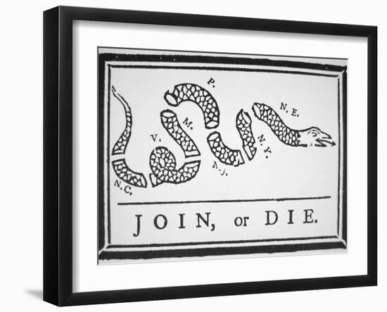 Join, or Die (Litho)-Benjamin Franklin-Framed Giclee Print